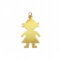 14Kt Yellow Gold Polished Little Girl Silhouette Charm Pendant (0.80gr)